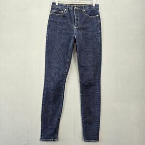 Lands' End Blue Jeans Stretch Skinny High Rise Y2k Mom Dark Denim Women's Size 6